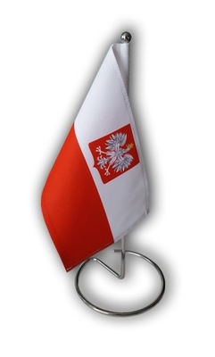 POLSKA flaga gabinetowa komplet maszt/stojak