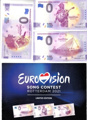 Banknot 0-euro- Holandia 2021- Song Contest