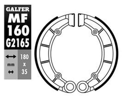 GALFER ZAPATAS DE TAMBOR DE FRENADO PARTE TRASERA KAWASAKI KDX 200 85-88, KH 500 76-, KX 125 84,  