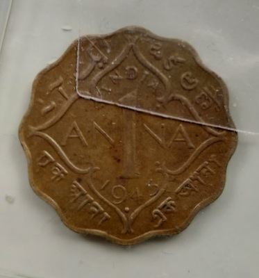 moneta Indie Brytyjskie 1 anna 1943