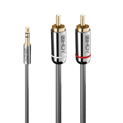 Lindy 35335 Kabel mini jack 3.5mm - 2x RCA, Cromo Line - 3m