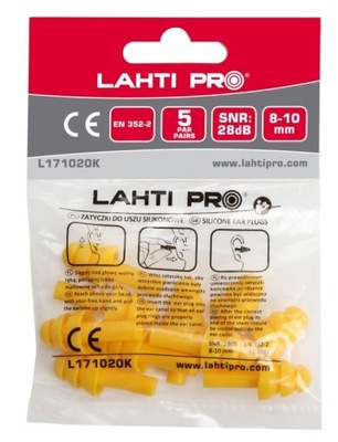 Zatyczki do uszu silikonowe 5 par Lahti Pro L171020K