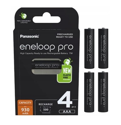 Akumulatorki Panasonic AAA Eneloop PRO 4 szt.