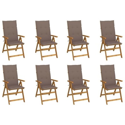 Lumarko Składane krzesła ogrodowe z poduszkami, 8