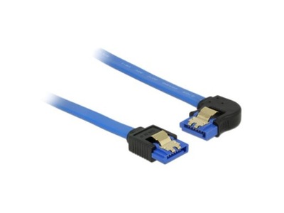 KABEL SATA DATA III (6GB/S) F/F 30CM Z ZATRZASKAMI METALOWYMI KĄTOWY