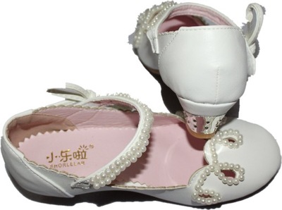 Białe buciki balerinki trzewiki buty KOMUNIA- r 36
