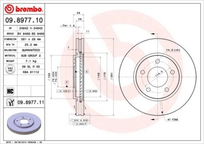 ДИСК ТОРМОЗНОЙ ПЕРЕД CHRYSLER DODGE 4721820AC