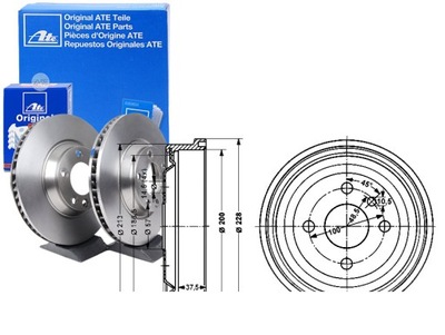 ATE КОМПЛЕКТ БАРАБАНОВ ТОРМОЗНЫХ 90086194 568053 568