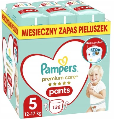 Pieluchomajtki Pampers Premium Care Rozmiar 5 136 szt.