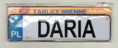 DARIA mini Tablica Rejestracyjna Imienna metal