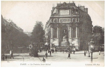 Francja - Paryż - tramwaj przy Fontannie St.Michel