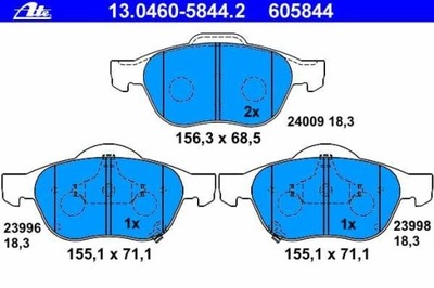 ZAPATAS DE FRENADO PARTE DELANTERA TOYOTA AVENSIS 1997- 2003  