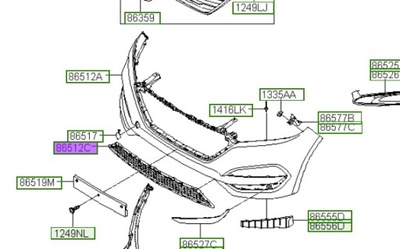 HYUNDAI OE 86561D7000 GROTELĖS BUFERIO PRIEKINIO 