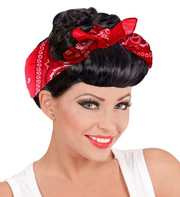 BANDANA CHUSTA OPASKA NA GŁOWĘ CZERWONA PIN UP