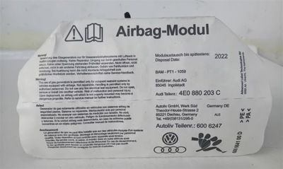 PAGALVĖ AIRBAG KELEIVIO AUDI A8 D3 4E0880203C 