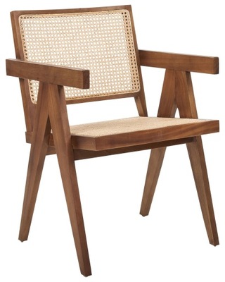 Krzesło mahoniowe z plecionką brązowe