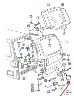 Вкладка замка багажника ford galaxy mk1 1997-1998 фото №1