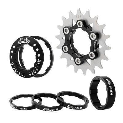 Zestaw kaset 18T Single Speed Zestaw do konwersji Wolnobieg Adapter MTB Czarny