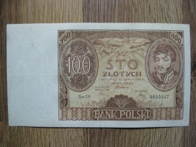 BANKNOT POLSKA 100 ZŁOTYCH 1934 ROK ORYGINAŁ