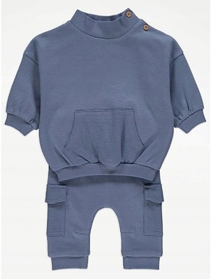 Komplet dresowy bluza joggersy GEORGE 3-6 m-cy 62-68 cm