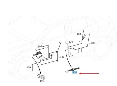 Mb gla x156 средняя стойка door sep. point кабель воздуховод a2465461980 фото №1