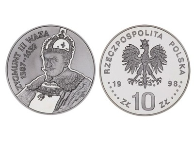 10 zł Zygmunt III Waza POPIERSIE - 1998