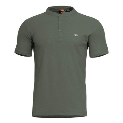 Koszulka T-Shirt bawełniany Pentagon Levantes Henley Camo Green 3XL