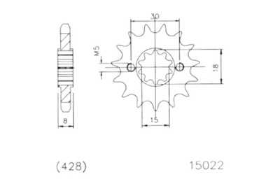 ЗУБЧАТКА ПЕРЕД ESJOT 50-15022-13 13Z РАЗМЕР 428