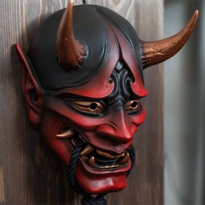 MASKA Japoński Hannya Demon duch Oni samuraj Noh