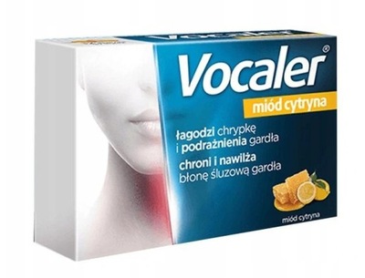 Vocaler Miód/Cytryna Na Gardło Chrypkę 24 pastylki