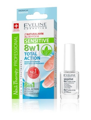 Eveline Nail Therapy 8in1 Sensitive Total Action wzmacniająca odżywka do