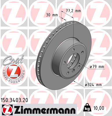 ZIMMERMANN 150.3403.20 ДИСК ТОРМОЗНОЙ