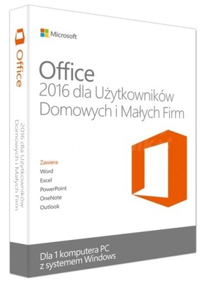 Microsoft Office 2016 1 PC / licencja wieczysta BOX