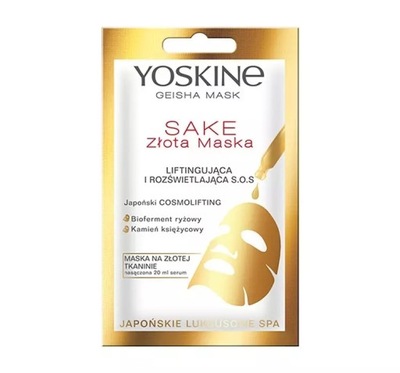 YOSKINE GEISHA MASK SAKE ZŁOTA MASKA 20ML
