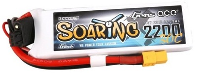 Pakiet LiPo GENS ACE Soaring 7,4V 2200mAh 2S1P 30C G-Tech Wtyk XT60