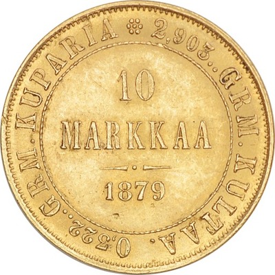 19.db.FINLANDIA, ALEKSANDER II, 10 MARKKAA 1879