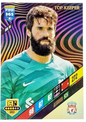 FIFA 365 2024 ALISSON GOL 19 TOP KEEPER LIVERPOOL ADRENALYN XL GOLD