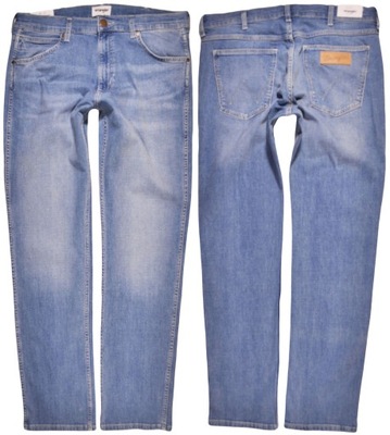 WRANGLER spodnie STRAIGHT regular BLUE jeans GREENSBORO _ W36 L34