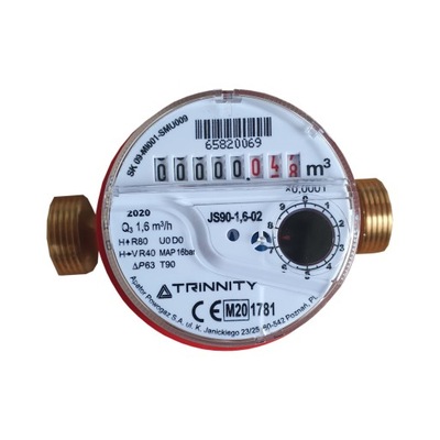 WODOMIERZ JS-02 4.0M3/H DN20 50°C 130-1" MID R80H/R40V SUCHOBIEŻNY
