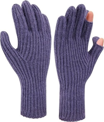Damskie zimowe rękawiczki dzianinowe ZASFOU, fioletowe