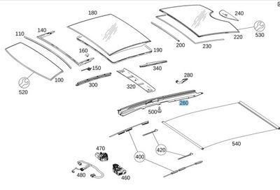 MECANISMO DE TECHO PRZESUW MERCEDES A2077820186  