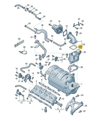 Прокладка клапана egr rercyrkulacji выхлопных газов audi a2 1.6 fsi bad 036133073q фото №1