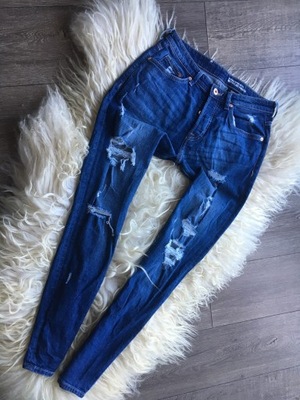 H&M spodnie jeansy skinny z dziurami 31/32