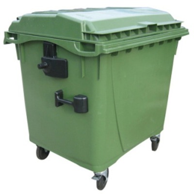 Kontener do zbiórki odpadów, śmieci komunalnych ATESTY Europlast ziel 1100L