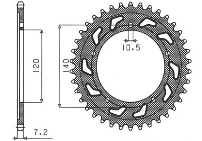 SUNSTAR ENGRANAJE PARTE TRASERA 4398 42 SUZUKI GSR 750 '11-'19, GSXR 750 '00-'03, DL  