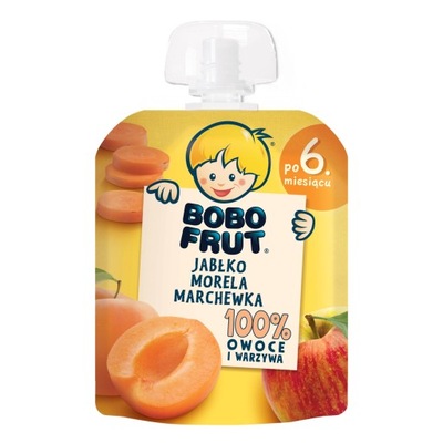 Bobo Frut Deserek jabłko morela marchew 6 msc 90g