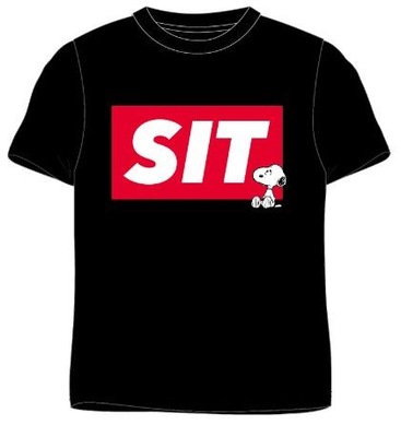 T-Shirt Koszulka Bluzka Snoopy 164 Czarna