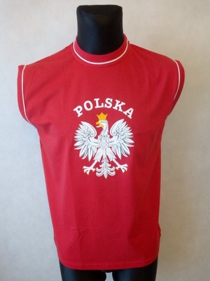 Koszulka POLSKA duży orzeł bawełniana męska L-BR.