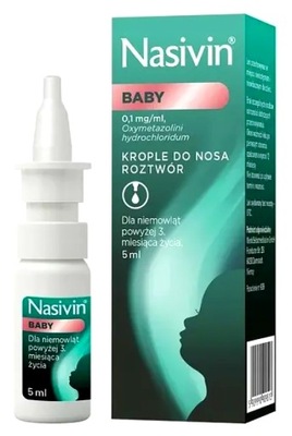 NASIVIN Baby krople do nosa dla dzieci 3m+ 5 ml