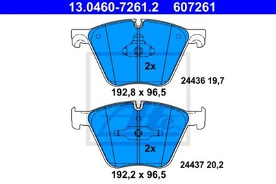 ATE 13.0460-7261.2 КОЛОДКИ ТОРМОЗНЫЕ ПЕРЕД BMW 5/7/X5/X6 3,0-6,0 09-